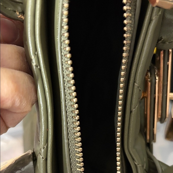 Olive Quilted Vegan Leather Handbag - Picture 9 of 15